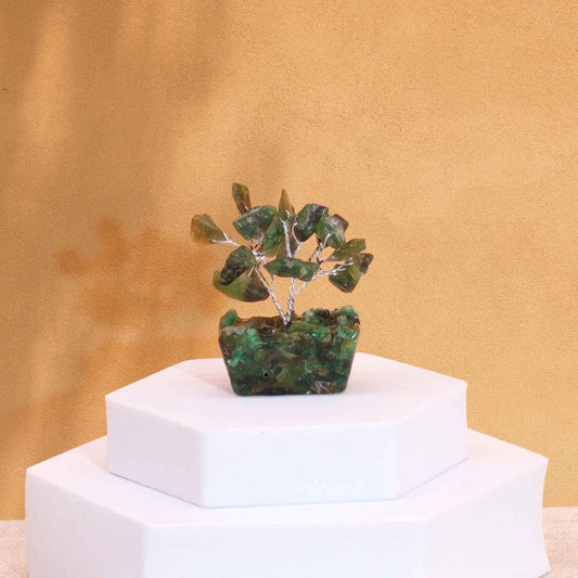 Mini Green Aventurine Gemstone Tree on Orgonite Base | 15 Stones | 3.5x2.5x4cm | New