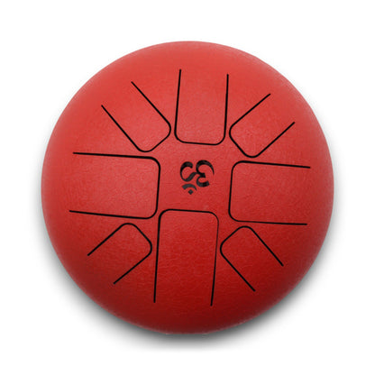 Om Red Steel Tongue Drum | 8-Tone Hapi Drum | 22x16cm | Tempered Steel | New