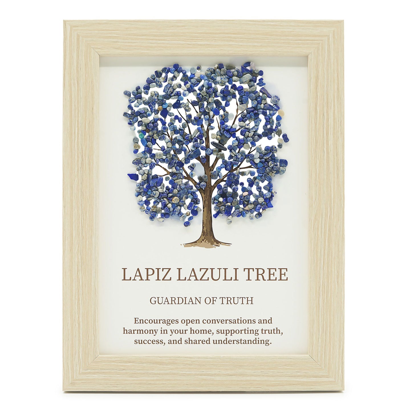 Lapis Lazuli Gemstone Tree of Life Picture | Crystal Wall Art | 20x14.7cm | Framed | New