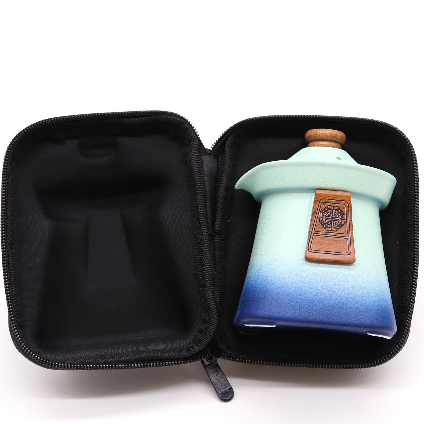 Sea Green Blue Heaven Ceramic Temple Teapot Set 4 Piece | 1 Pot and 3 Cups | Serene Tea Gift
