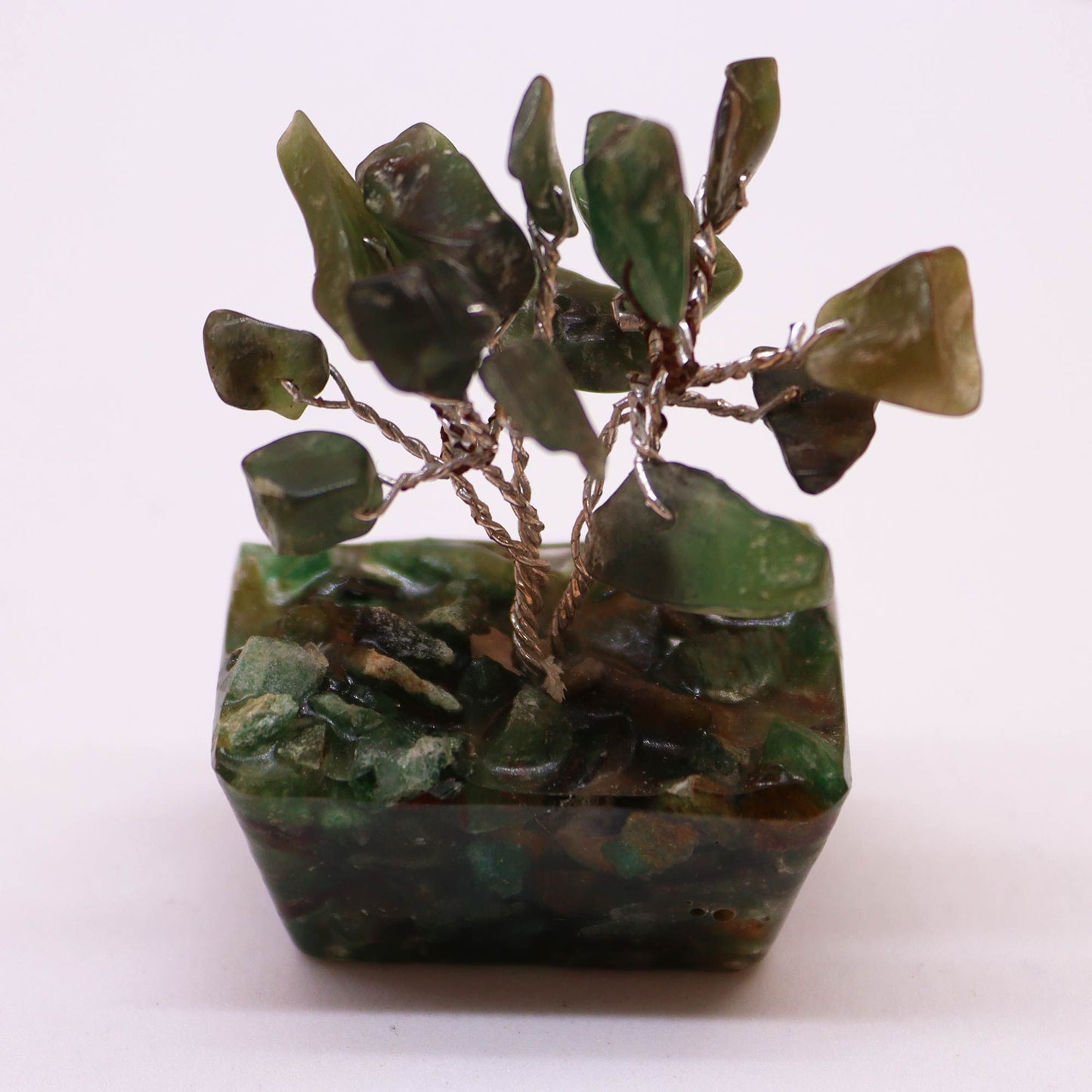 Mini Green Aventurine Gemstone Tree on Orgonite Base | 15 Stones | 3.5x2.5x4cm | New