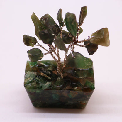 Mini Green Aventurine Gemstone Tree on Orgonite Base | 15 Stones | 3.5x2.5x4cm | New