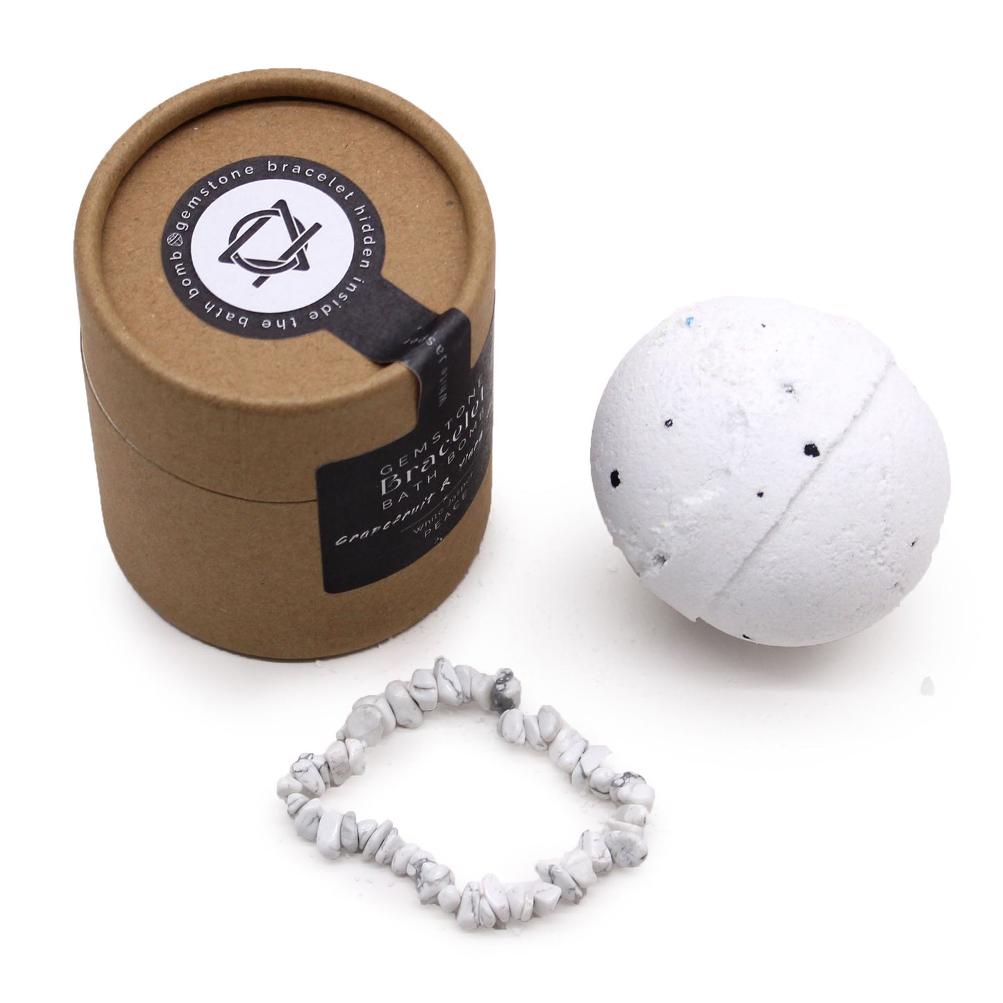 White Jasper Gem Bracelet Bath Bomb | Grapefruit and Ylang Ylang | Handcrafted | Vegan | New