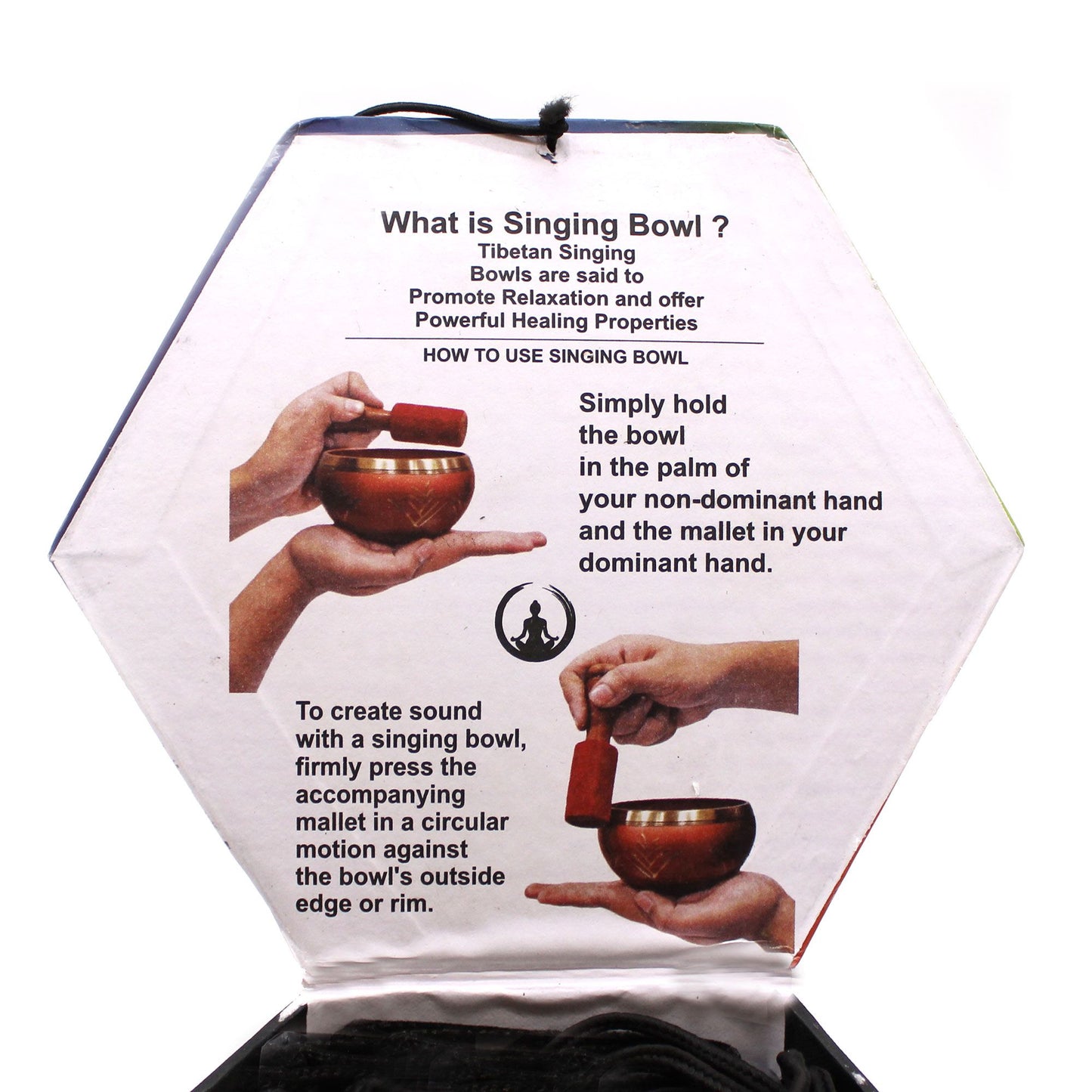 Yoga Moves Singing Bowl Set | White and Blue | F5 Note | 10.7cm | Brass | New