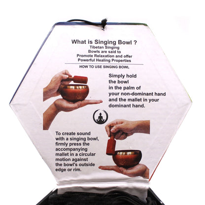 Yoga Moves Singing Bowl Set | White and Blue | F5 Note | 10.7cm | Brass | New