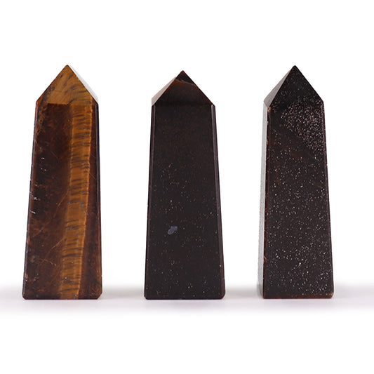 Tiger Eye Gemstone Obelisk Point | Crystal Tower | approx 5cm | Natural Stone | New
