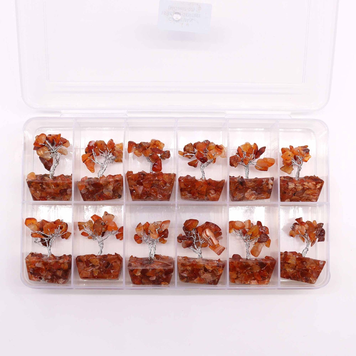 Mini Carnelian Gemstone Tree on Orgonite Base | 15 Stones | 3.5x2.5x4cm | New