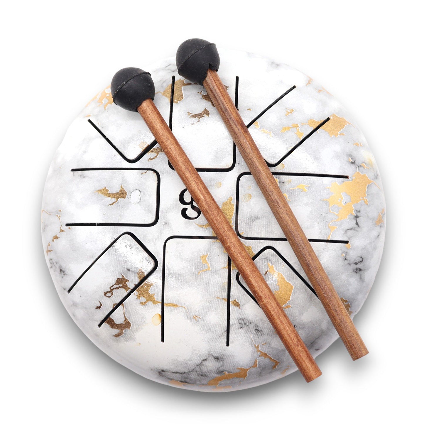 Marble Om Steel Tongue Drum | 8-Tone Hapi Drum | 18cm | Tempered Steel | New