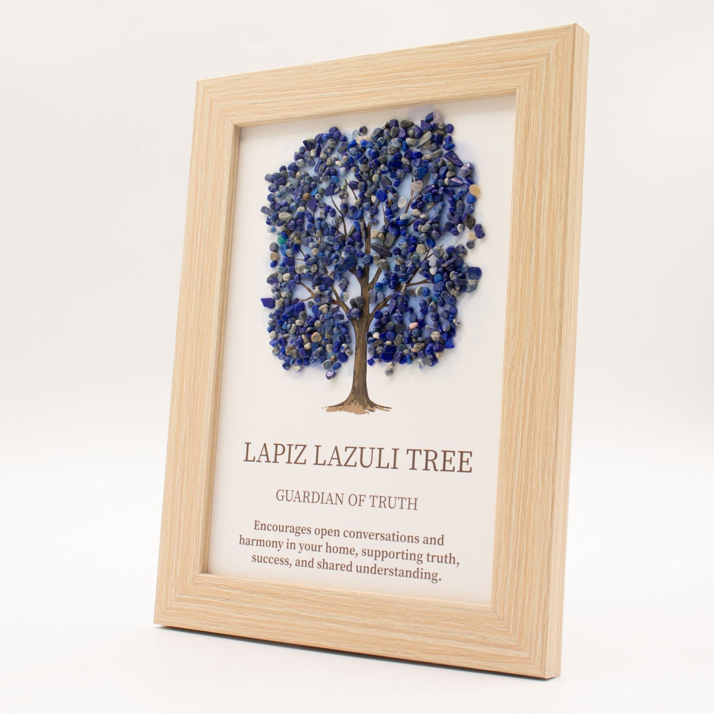 Lapis Lazuli Gemstone Tree of Life Picture | Crystal Wall Art | 20x14.7cm | Framed | New