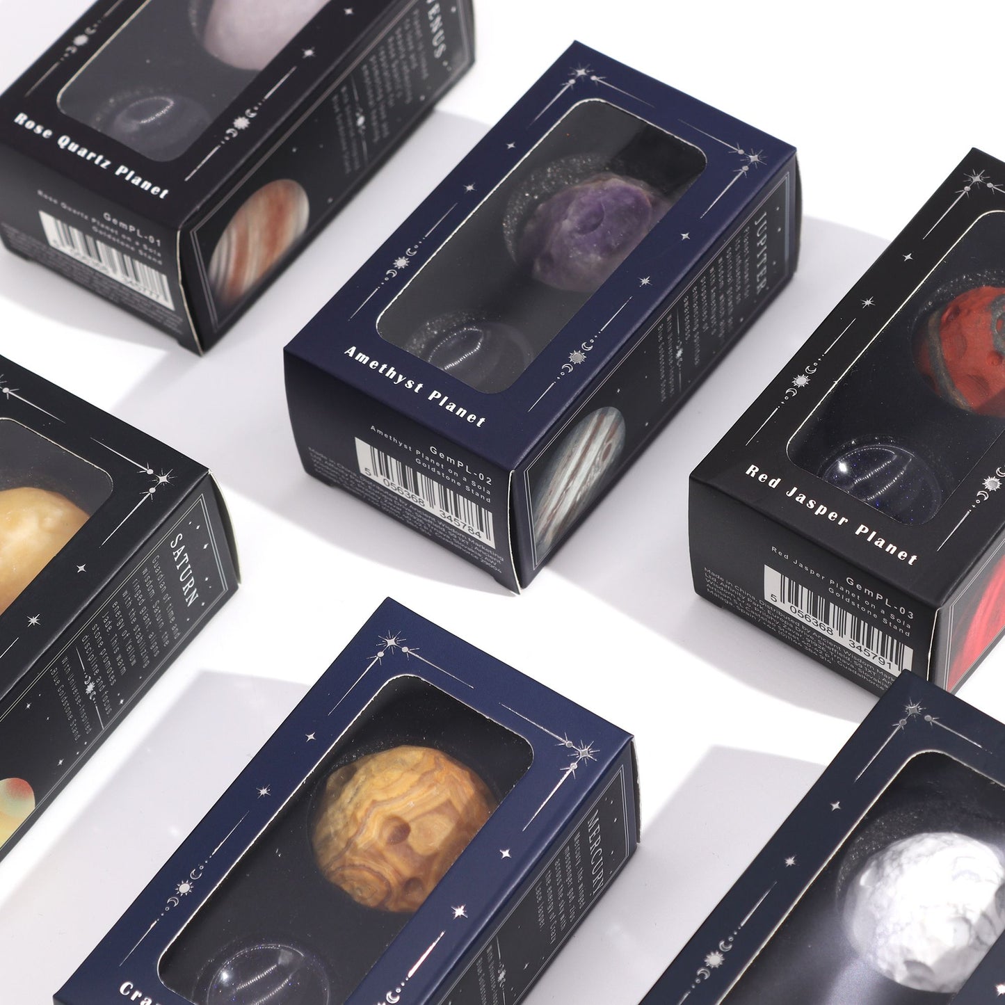 Moon Gemstone Planet White Howlite Sphere 40mm | Solar Goldstone Stand | Peace Change Tranquility