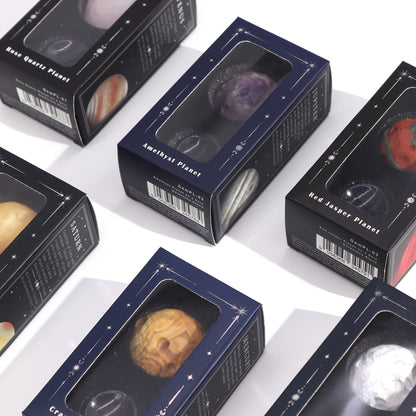 Moon Gemstone Planet White Howlite Sphere 40mm | Solar Goldstone Stand | Peace Change Tranquility