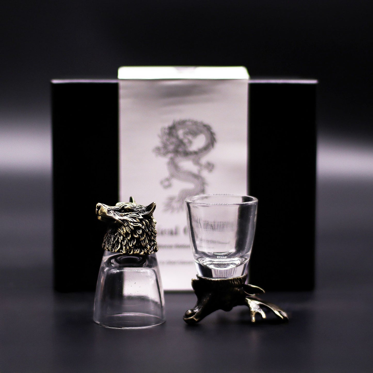 Wild Forest Creatures Shot Glass Gift Set of 6 | 50ml | Antique Bronze | Novelty Barware | New