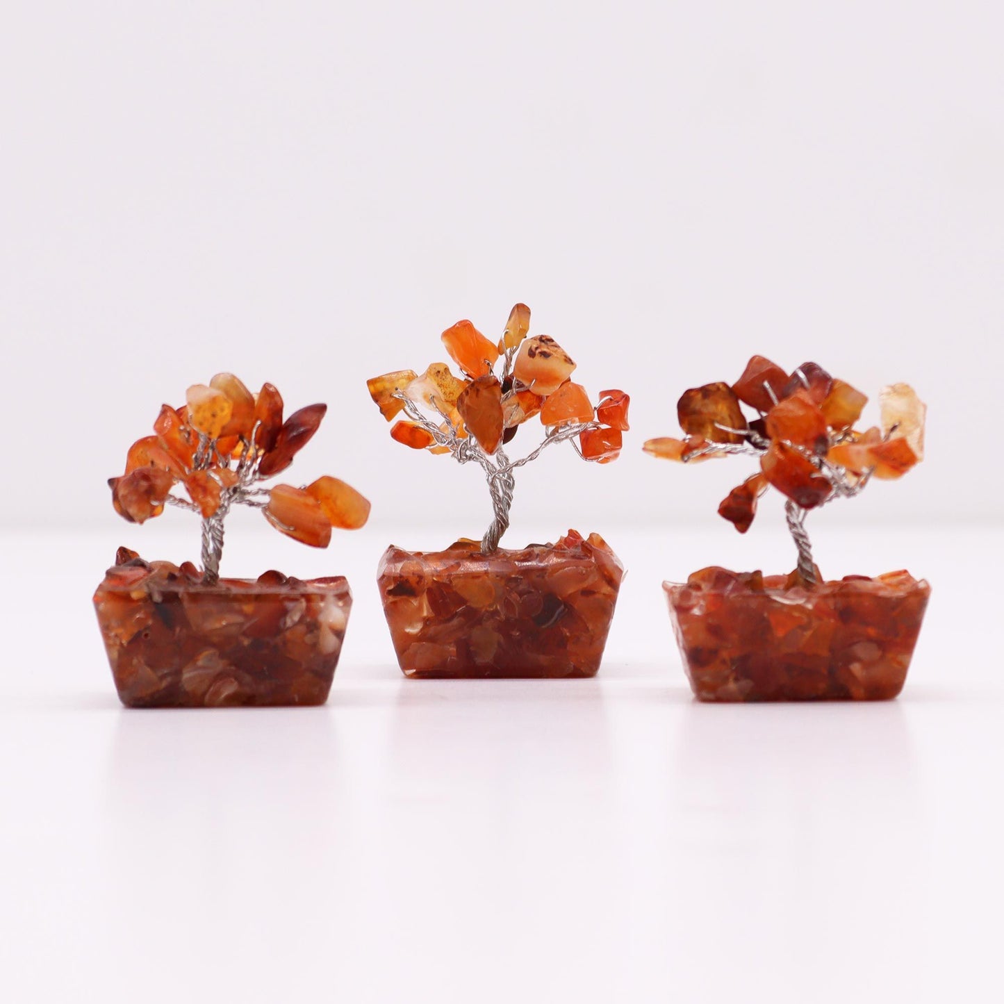 Mini Carnelian Gemstone Tree on Orgonite Base | 15 Stones | 3.5x2.5x4cm | New