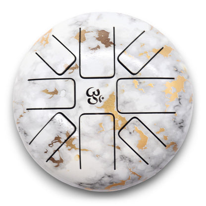 Marble Om Steel Tongue Drum | 8-Tone Hapi Drum | 18cm | Tempered Steel | New