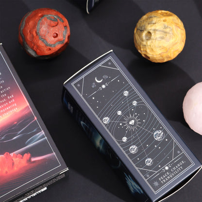 Moon Gemstone Planet White Howlite Sphere 40mm | Solar Goldstone Stand | Peace Change Tranquility