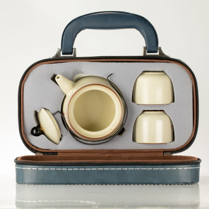 Cat Design Travel Teapot Set | Cat Lover Gift | Teapot and Two Cups