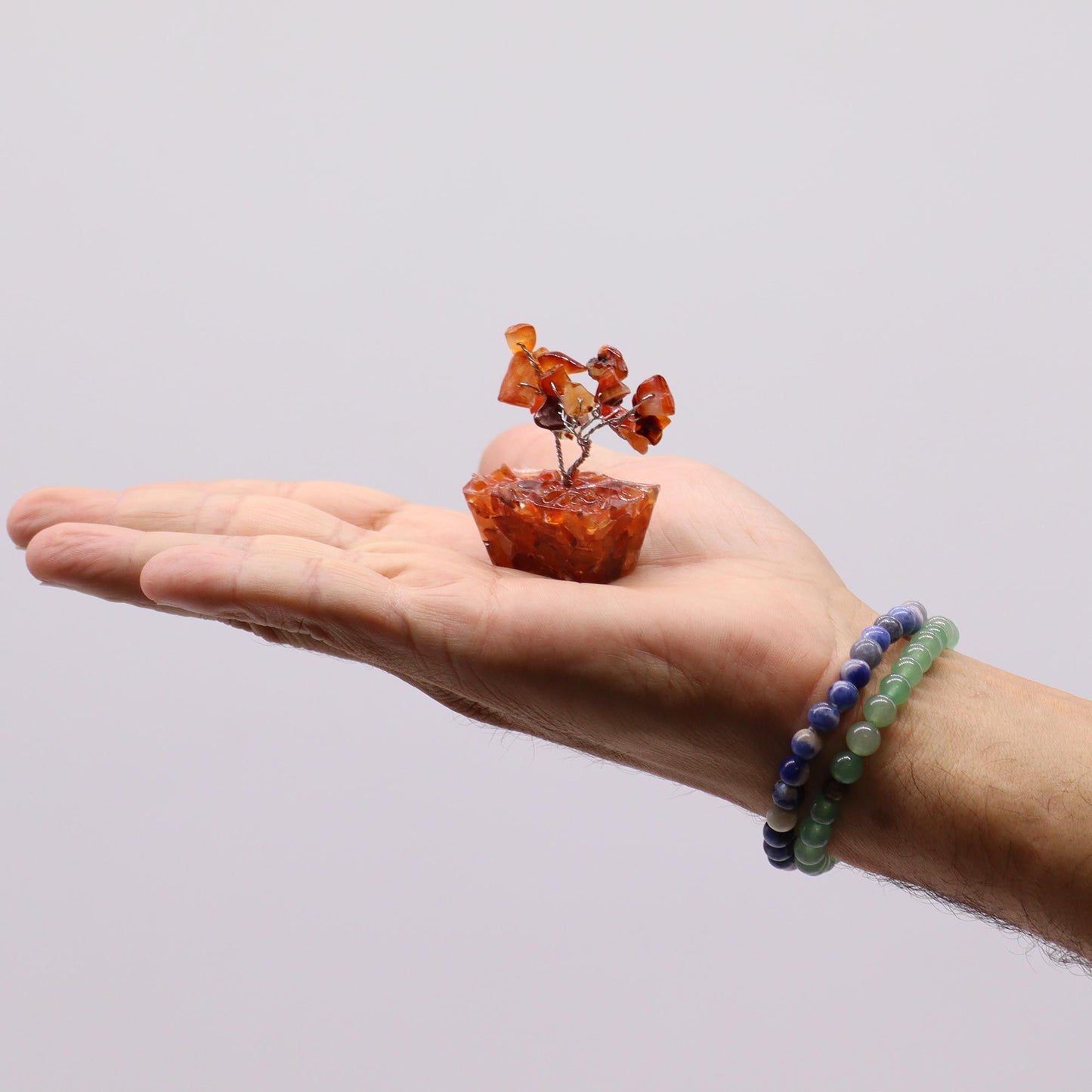 Mini Carnelian Gemstone Tree on Orgonite Base | 15 Stones | 3.5x2.5x4cm | New