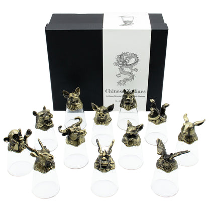 Forest & Mystical Creatures Glass Gift Set of 12 | 25ml | Novelty Barware | New