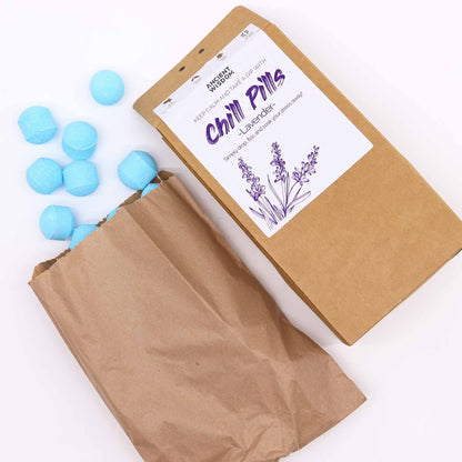 Chill Pills Bath Bomb Gift Pack | Lavender | 350g | 30 Mini Bath Bombs | Handmade England | New