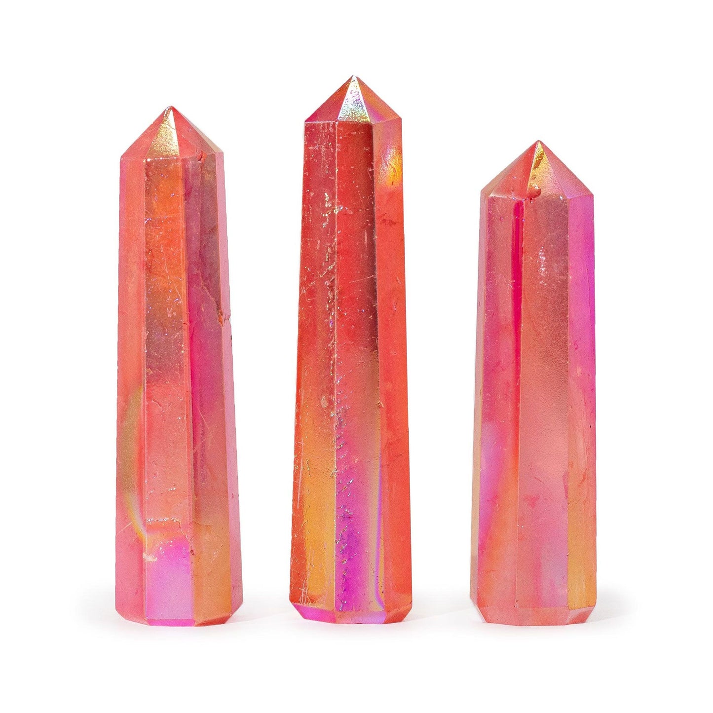 Aurora Crystal Quartz Obelisk Point Peach | Crystal Tower | approx 9cm | Natural Stone | New