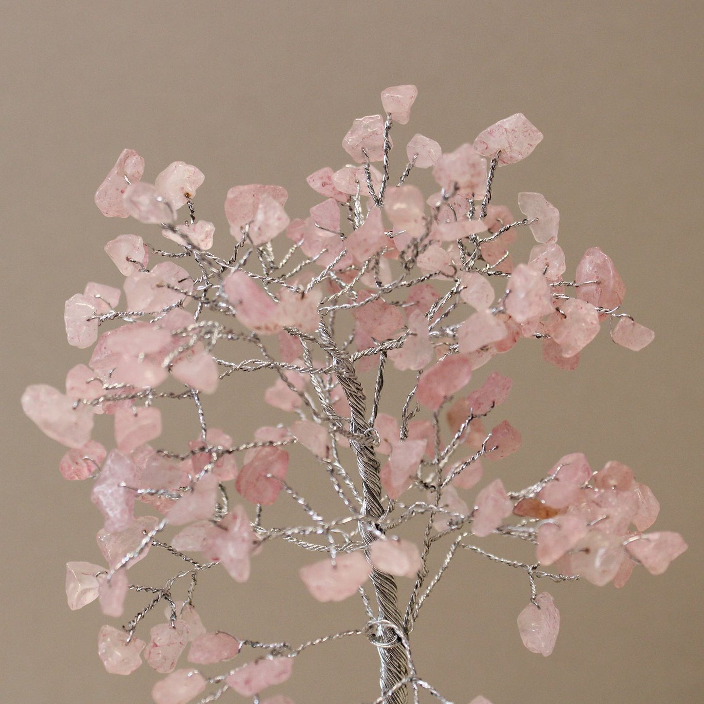 Rose Quartz Gemstone Tree with Orgonite Base | 160 Stones | 8x8x17cm | New