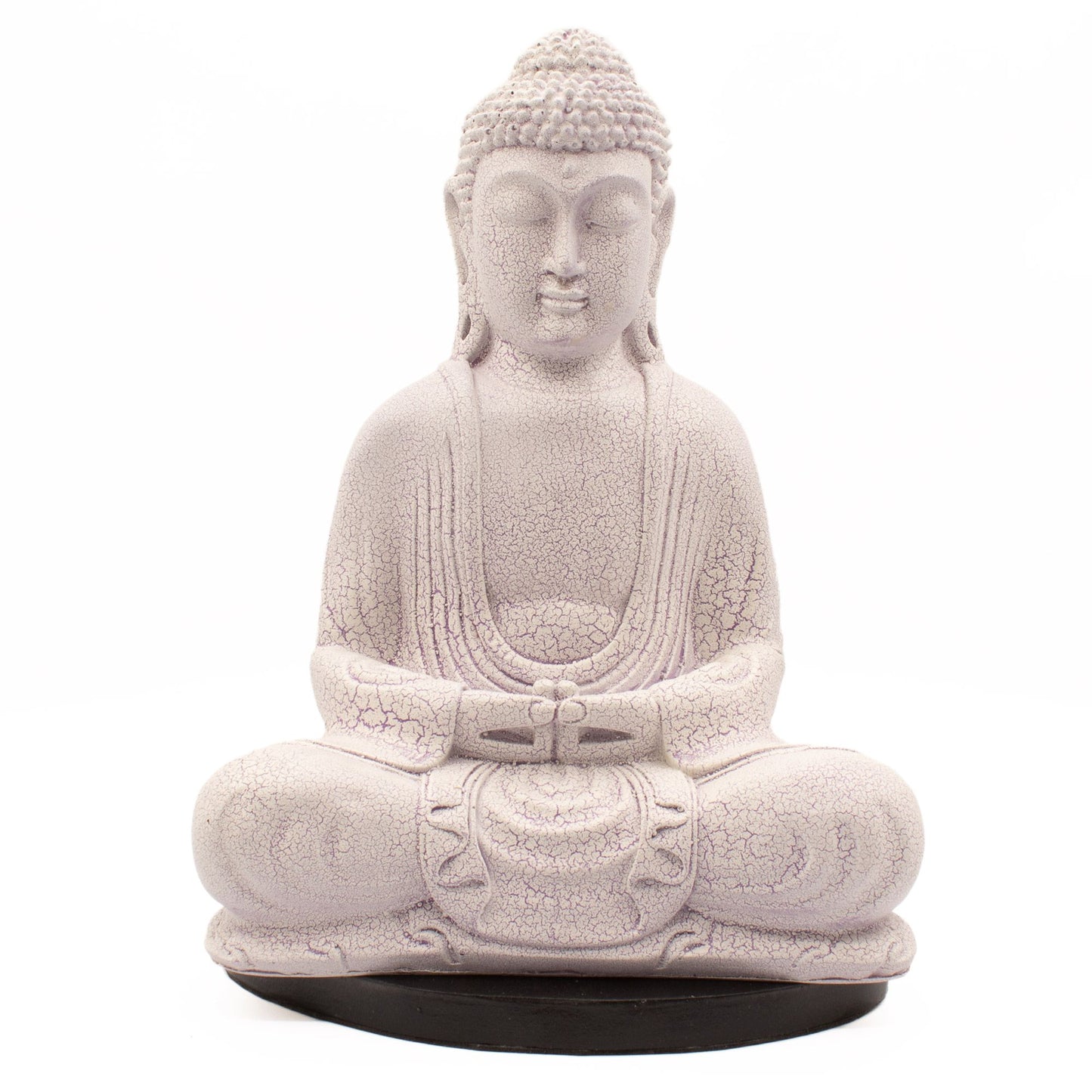 Meditation Buddha Lamp Lavender Crackle - Oval Stand