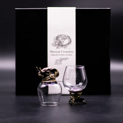 Mystical Creatures Glass Gift Set of 6 | 100ml | Antique Bronze | Novelty Barware | New
