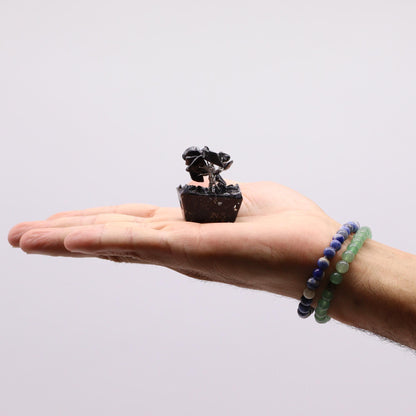 Mini Black Agate Gemstone Tree on Orgonite Base | 15 Stones | 3.5x2.5x4cm | New