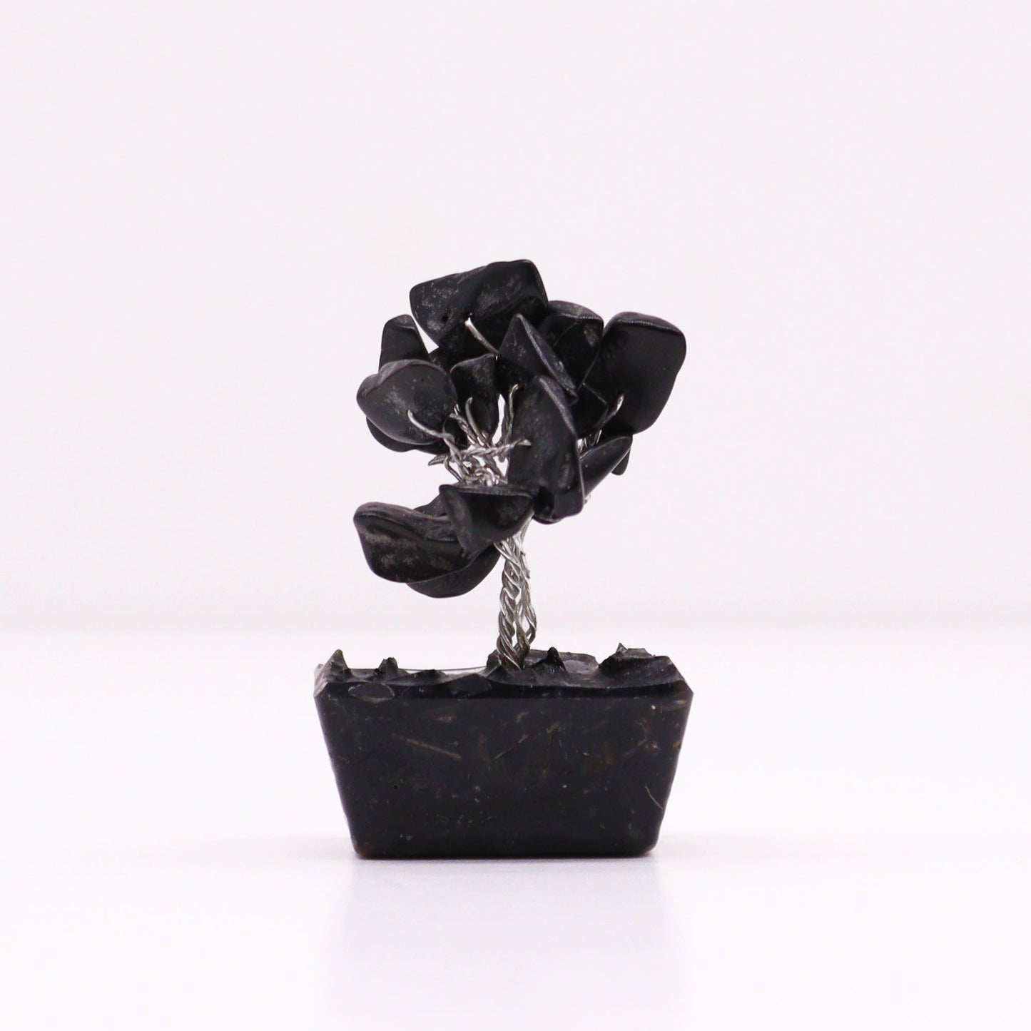 Mini Black Agate Gemstone Tree on Orgonite Base | 15 Stones | 3.5x2.5x4cm | New