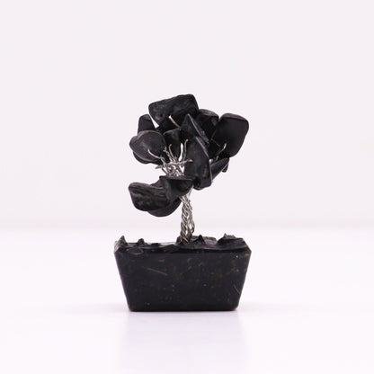 Mini Black Agate Gemstone Tree on Orgonite Base | 15 Stones | 3.5x2.5x4cm | New