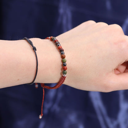 Aries Birthday Zodiac Candle and Crystal Bracelet Gift Set | Soy Wax | Red Jasper and Bloodstone and Hematite