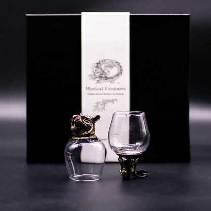 Mystical Creatures Glass Gift Set of 6 | 100ml | Antique Bronze | Novelty Barware | New