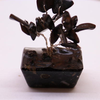 Mini Black Agate Gemstone Tree on Orgonite Base | 15 Stones | 3.5x2.5x4cm | New