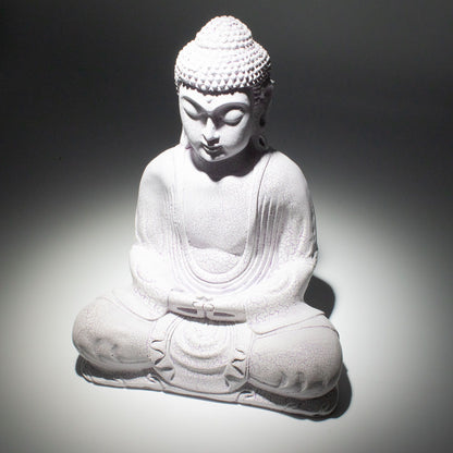 Meditation Buddha Lamp Lavender Crackle - Oval Stand