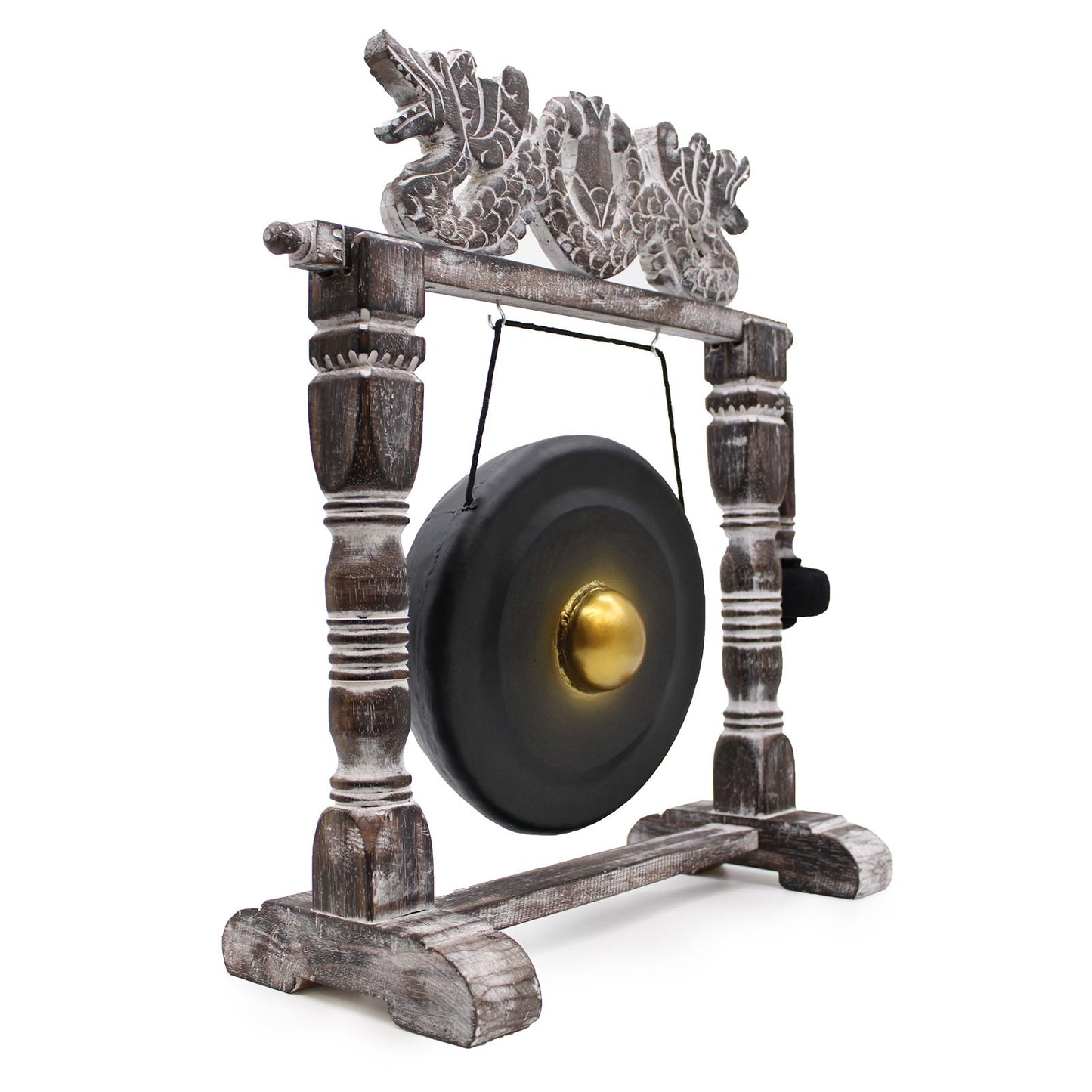 Balinese Healing Gong on Carved Stand | Small | 25cm | Black | Handmade in Bali | New