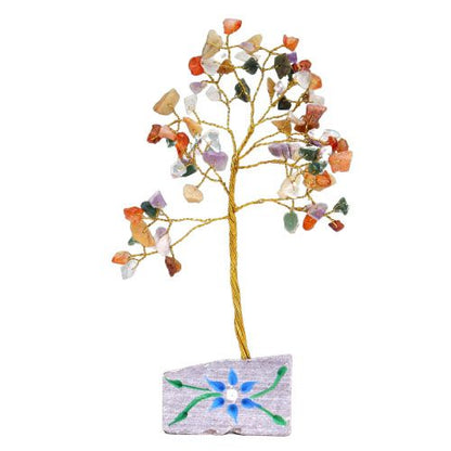 Multi-Gem Indian Wire Gemstone Tree | 80 Stones | 5x4x15.5cm | New