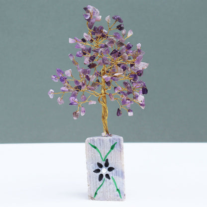 Amethyst Indian Wire Gemstone Tree | 160 Stones | 8x4x20.5cm | New