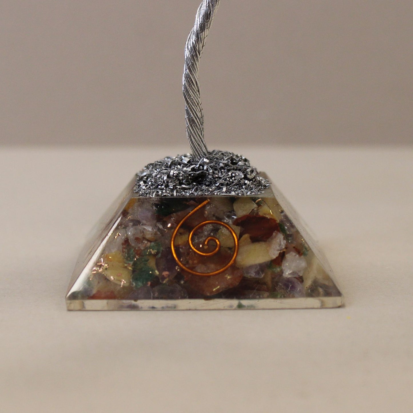 Multi-Stone Gemstone Tree with Orgonite Base | 80 Stones | 7x7x15cm | New