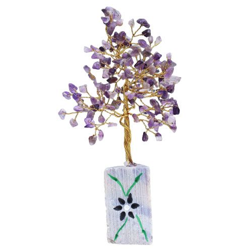 Amethyst Indian Wire Gemstone Tree | 160 Stones | 8x4x20.5cm | New