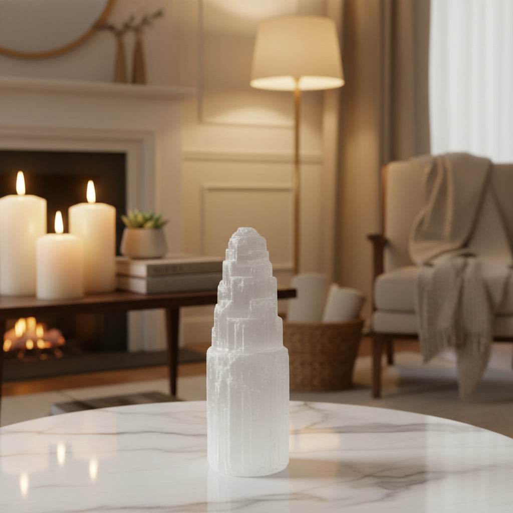 Natiural Selenite Tower - 15 cm