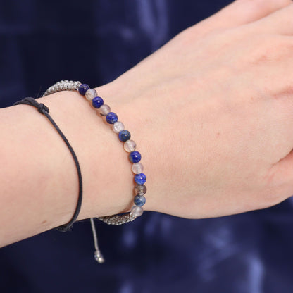 Taurus Birthday Zodiac Candle and Crystal Bracelet Gift Set | Soy Wax | Lapis Lazuli and Moss Agate