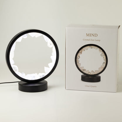 Zen Mind Clear Quartz Halo Lamp | Natural Gemstone Ring | USB Powered | Crystal Light
