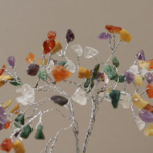 Multi-Stone Gemstone Tree with Orgonite Base | 80 Stones | 7x7x15cm | New