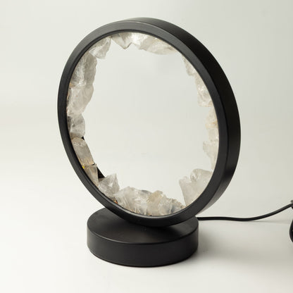 Zen Mind Clear Quartz Halo Lamp | Natural Gemstone Ring | USB Powered | Crystal Light