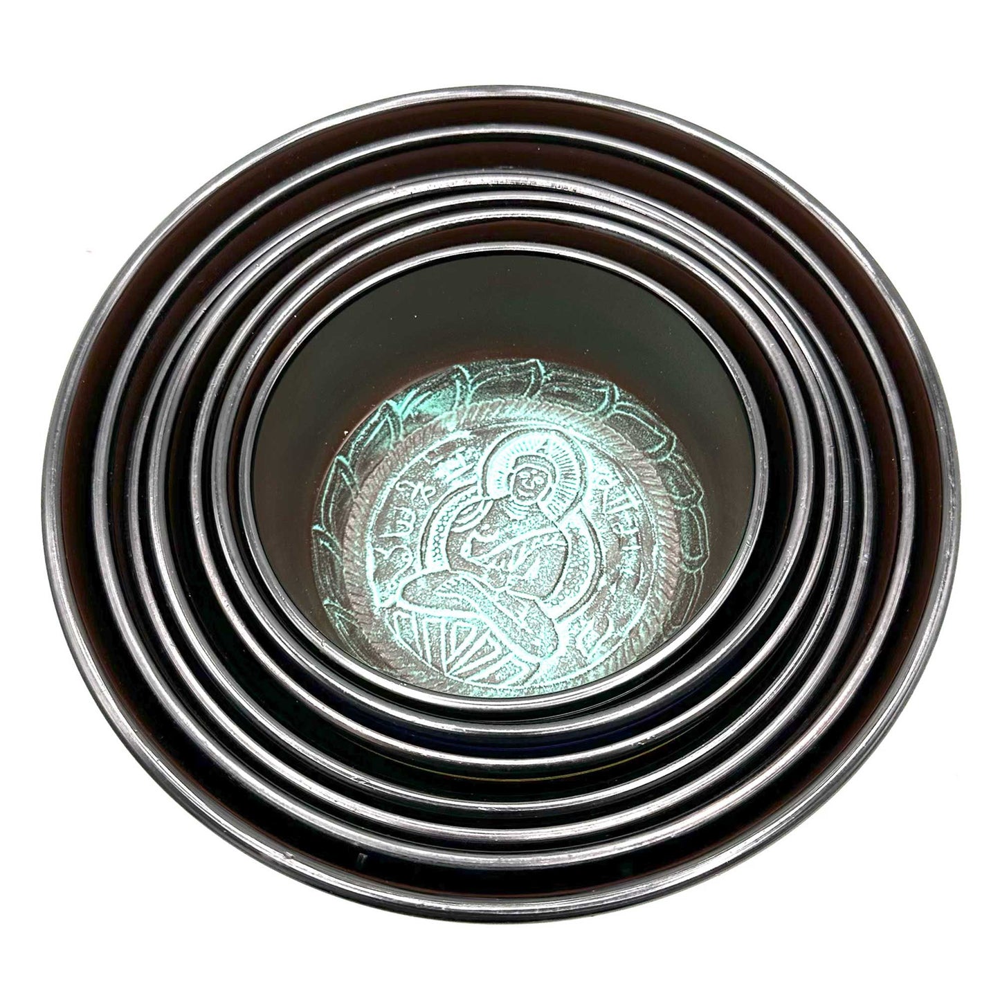 Large Chakra Set of Seven Singing Bowls | 19.5 to 35cm | Brass | Complete Set | New