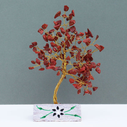 Red Jasper Indian Wire Gemstone Tree | 160 Stones | 8x4x20.5cm | New