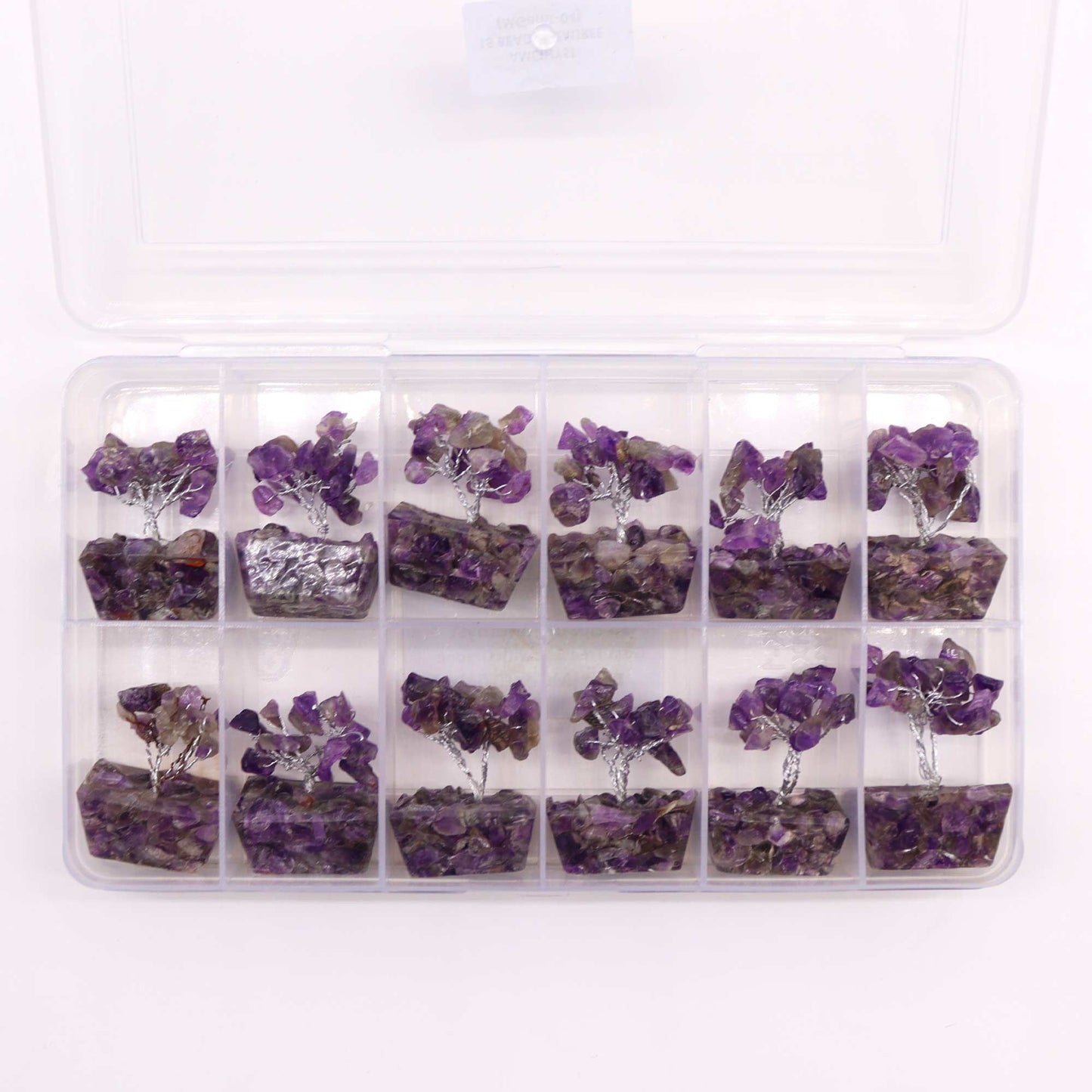 Mini Amethyst Gemstone Tree on Orgonite Base | 15 Stones | 3.5x2.5x4cm | New