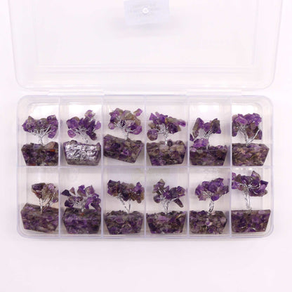 Mini Amethyst Gemstone Tree on Orgonite Base | 15 Stones | 3.5x2.5x4cm | New