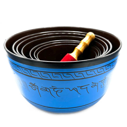 Large Chakra Set of Seven Singing Bowls | 19.5 to 35cm | Brass | Complete Set | New