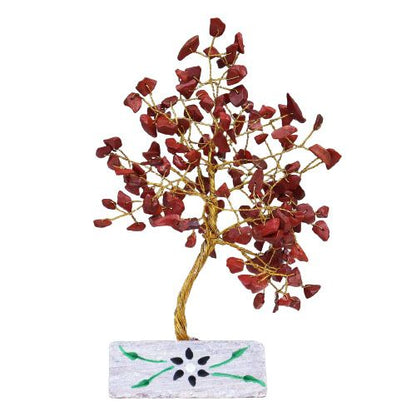 Red Jasper Indian Wire Gemstone Tree | 160 Stones | 8x4x20.5cm | New